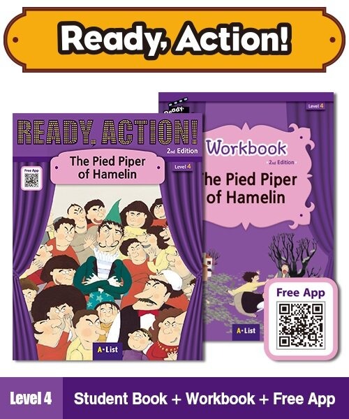 (NEW-2023) Ready Action (2E) [SB + WB + Free App] 4: The Pied Piper of Hamelin