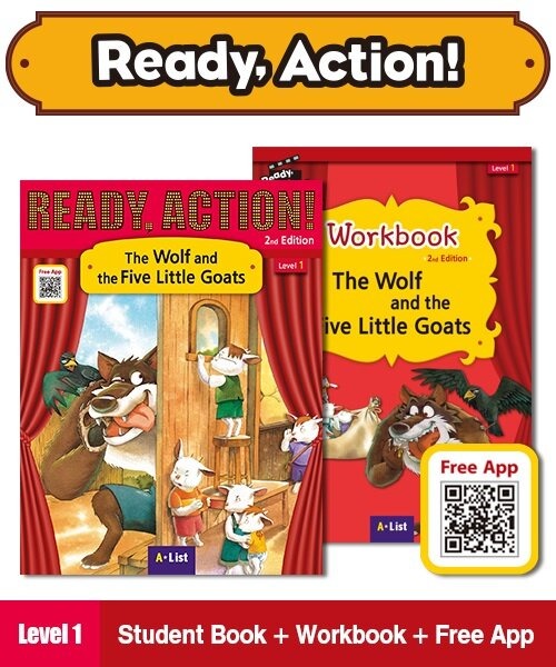 (NEW-2023) Ready Action (2E) [SB + WB + Free App] 1: The Wolf and the Five Little Goats