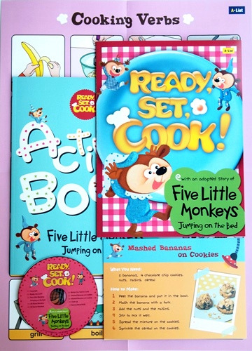 Ready, Set, Cook! 1 : Five Little Monkeys Jumping on the Bed [SB+Muiti CD+AB+Wall Chart+Cooking Card]