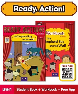 Ready Action 1 : The Shepherd Boy and the Wolf (Student Book + App QR + Workbook, 2nd Edition)