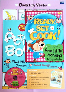 Ready, Set, Cook! 1 : Five Little Monkeys Jumping on the Bed [SB+Muiti CD+AB+Wall Chart+Cooking Card]